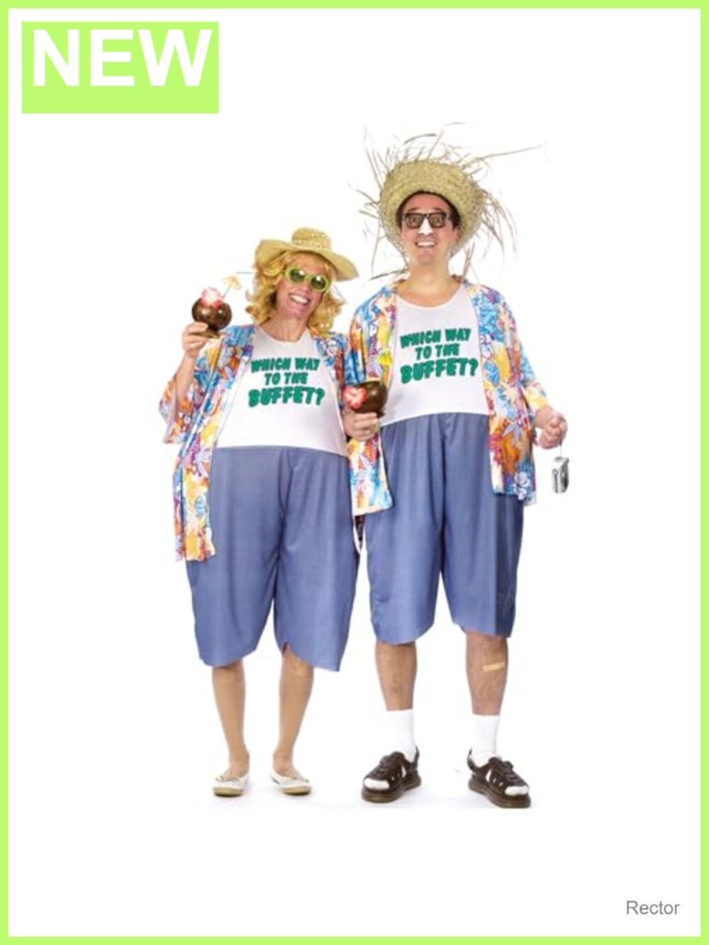 Adult Tacky Traveler Costume Jumpsuit Hawaiian Shirt One Size